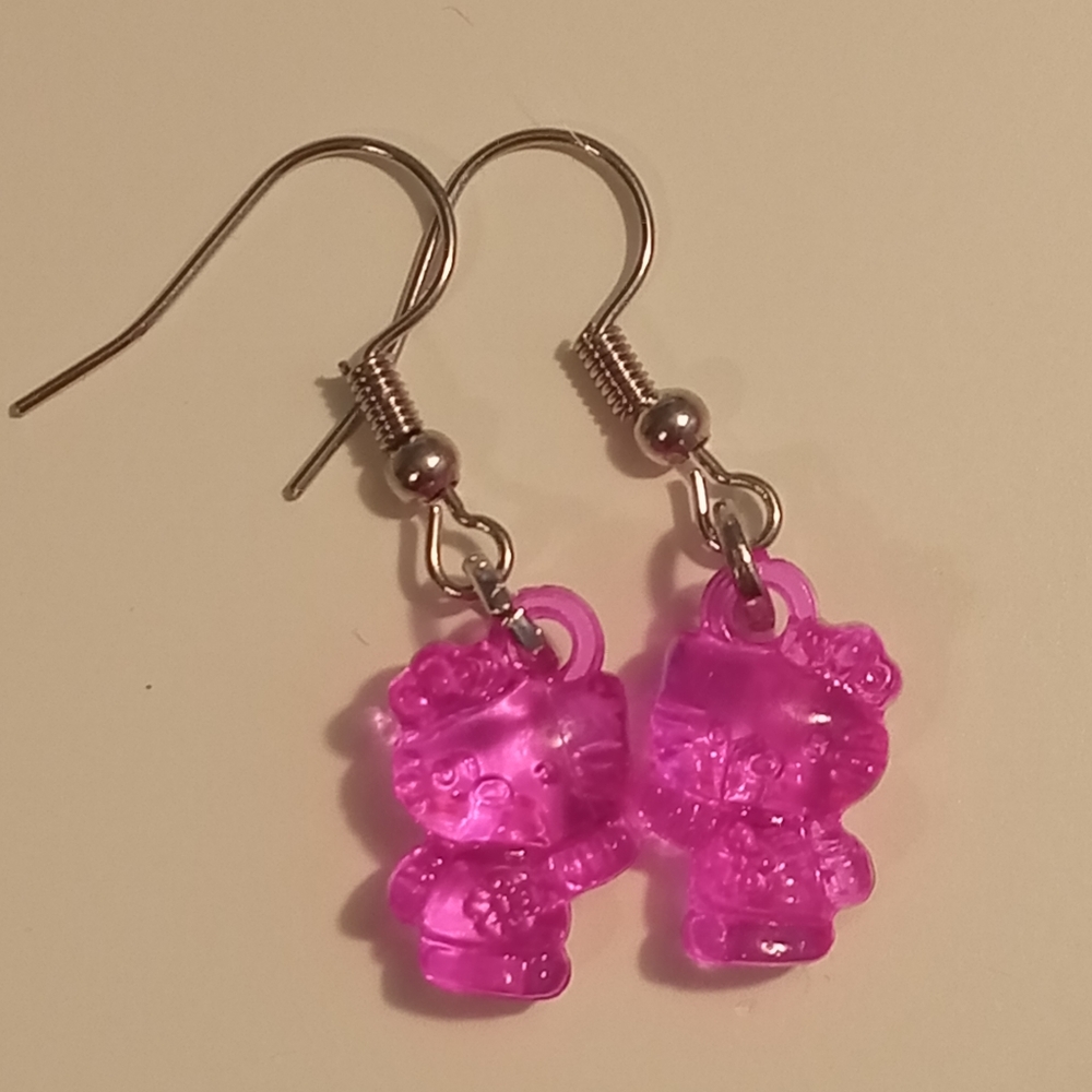 Hot Pink Hello Kitty Earrings